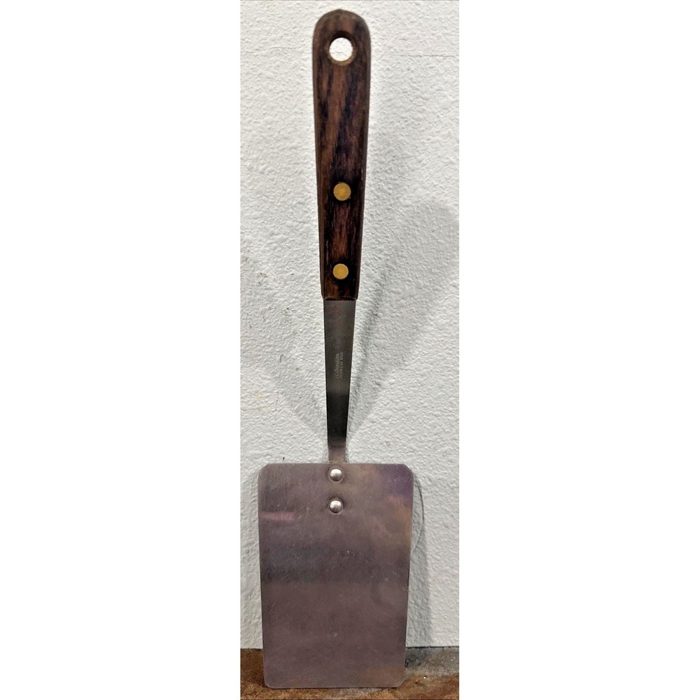 Vintage Robinson Knife Co Stainless Spatula Turner Wood Handle USA 12"